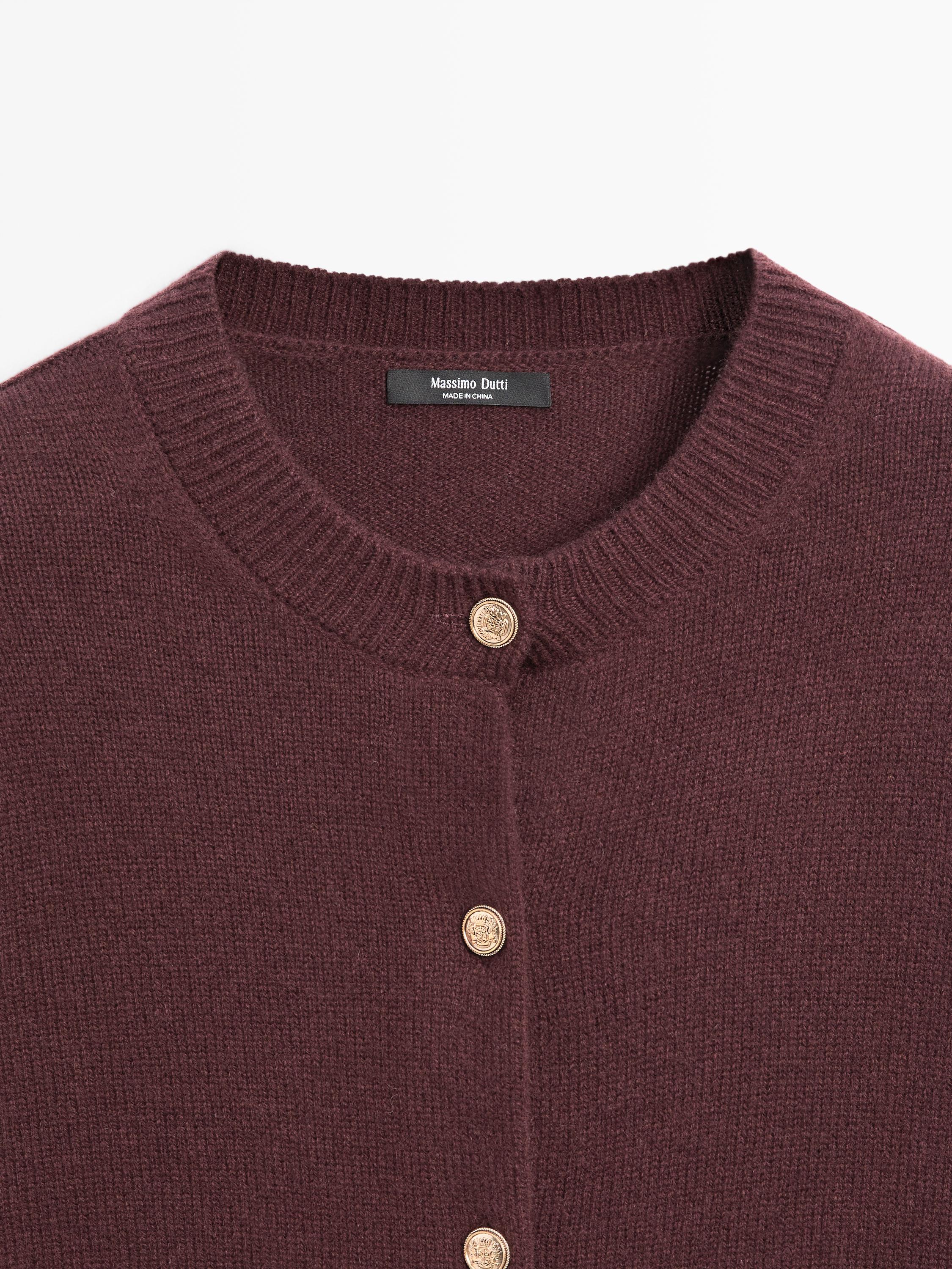 Knit cardigan with gold buttons